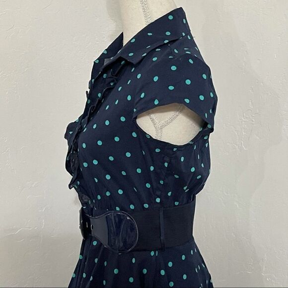 Bailey Blue Juniors Polka Dot Cap Sleeve Dress - Picture 6 of 14